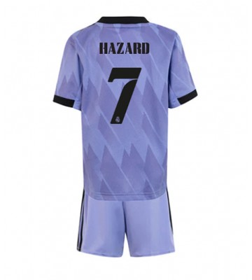 Real Madrid Eden Hazard #7 Bortedraktsett Barn 2022-23 Kortermet (+ Korte bukser)